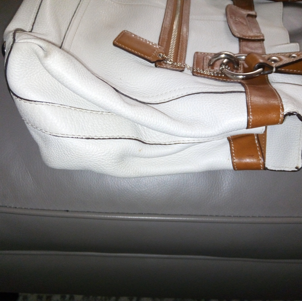Coach Penelope Leather Top Handle Satchel Shoulder Bag w Ruffle Trim F14682 - Picture 4 of 14